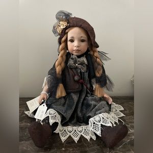 New Italian Porcelain Doll. Full porcelain body, Made in Venice, Italy